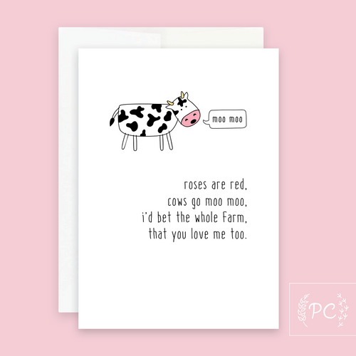 cows go moo moo | greeting card