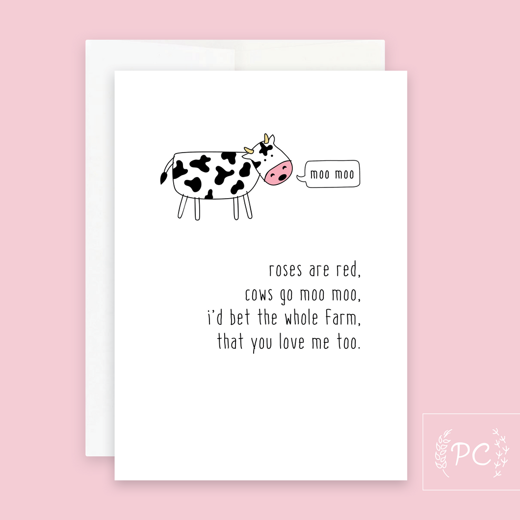 cows go moo moo | greeting card