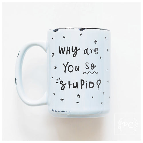 why are you so stupid? | ceramic mug