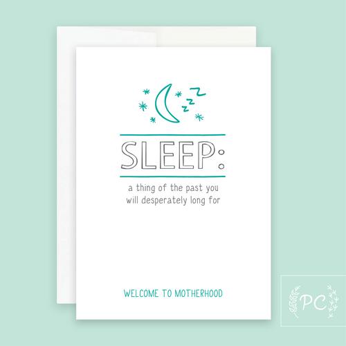 sleep a thing of the past | greeting card