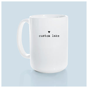 custom lake name with heart | ceramic mug