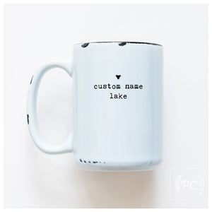 custom lake name with heart | ceramic mug