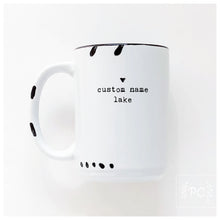 custom lake name mug with heart