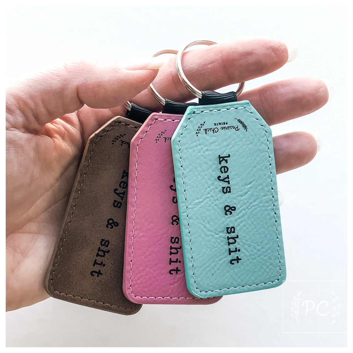 keys & shit | leather key ring | sweary | funny – Prairie Chick Prints